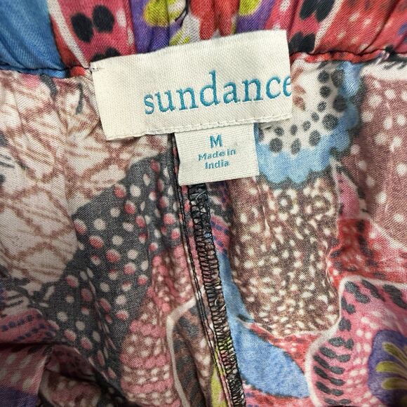 Sundance Palazzo Pants Women Size Medium Wide Leg Floral Print Elastic Waist - Picture 6 of 13
